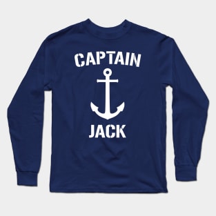 Nautical Captain Jack Personalized Boat Anchor Long Sleeve T-Shirt